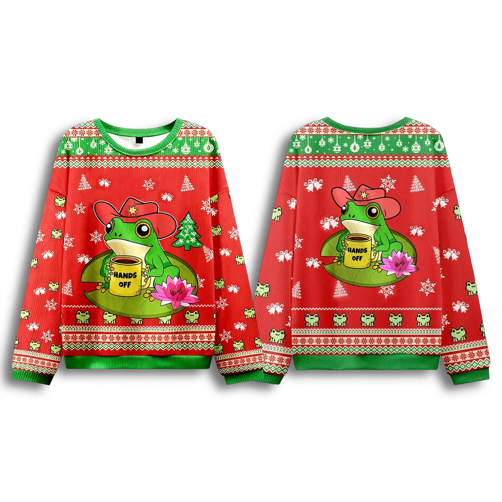 Hands Off Frog Ugly Christmas Sweater 2 Hands Off Frog Ugly Christmas Sweater 3