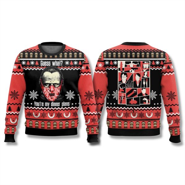 Hannibal Lecter Youre My Dinner Plans Ugly Christmas Sweater 1