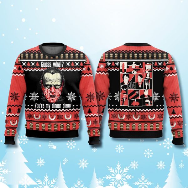 Hannibal Lecter Youre My Dinner Plans Ugly Christmas Sweater 2