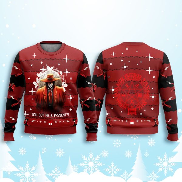 Hellsing Alucard You Got Me A Present Ugly Christmas Sweater 2