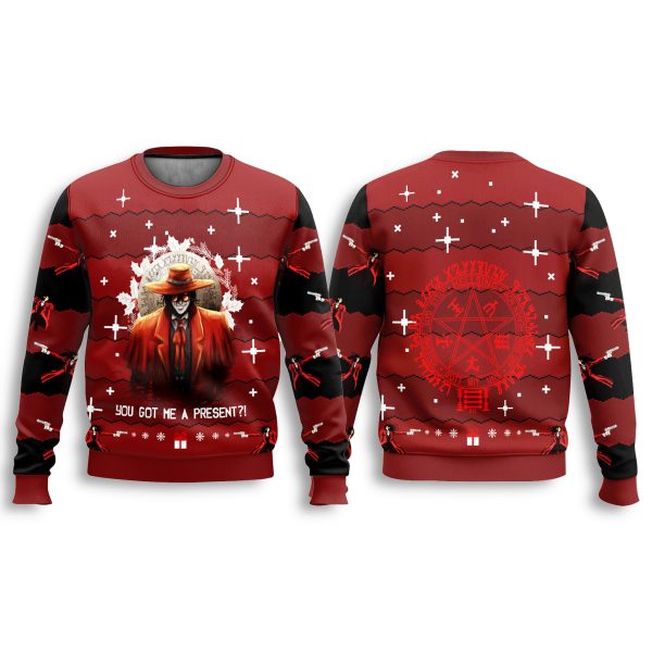 Hellsing Alucard You Got Me A Present Ugly Christmas Sweater 3