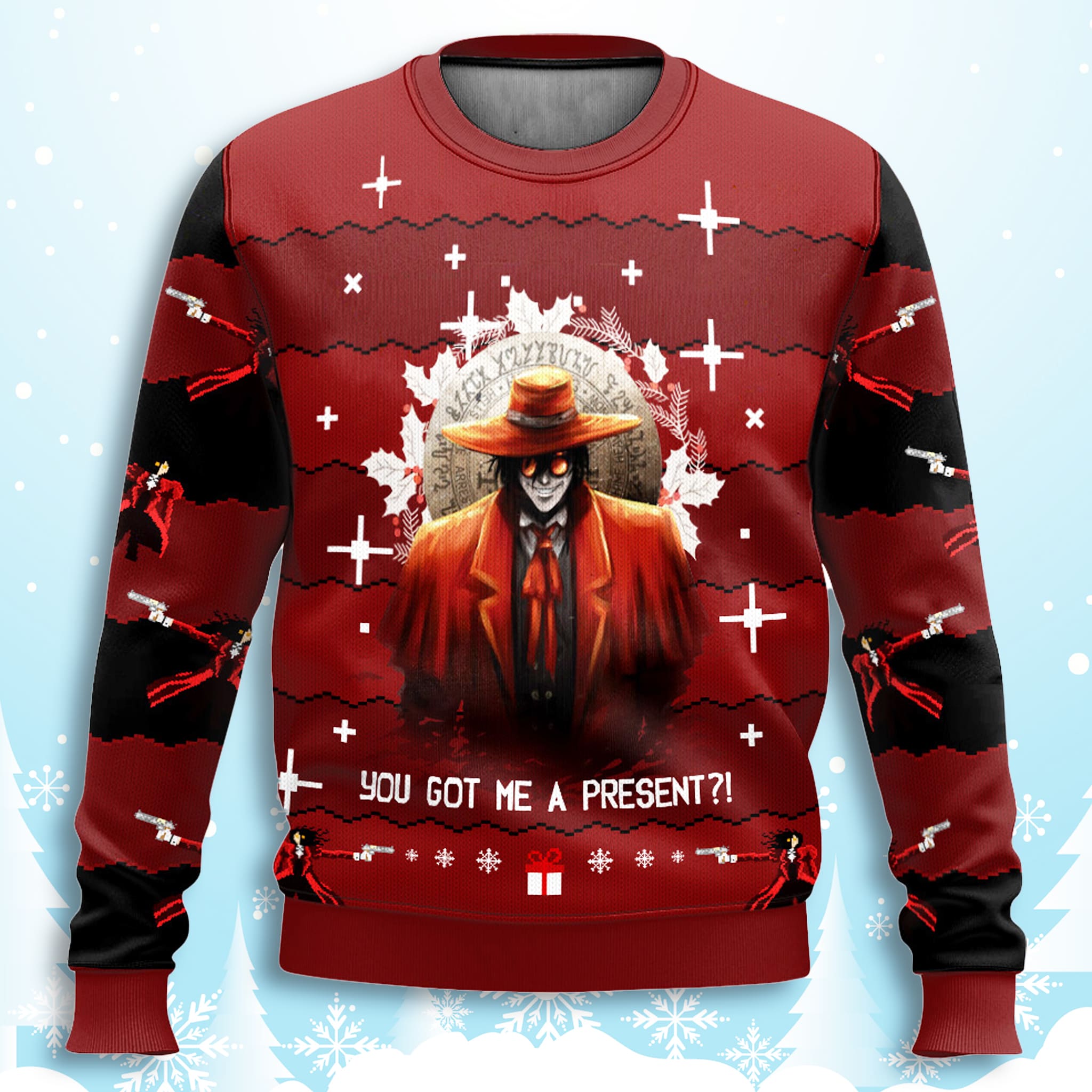 Hellsing Alucard You Got Me A Present Ugly Christmas Sweater Hellsing Alucard You Got Me A Present Ugly Christmas Sweater