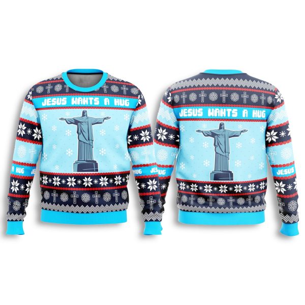 Hellsing Jesus Wants a Hug Ugly Christmas Sweater 3