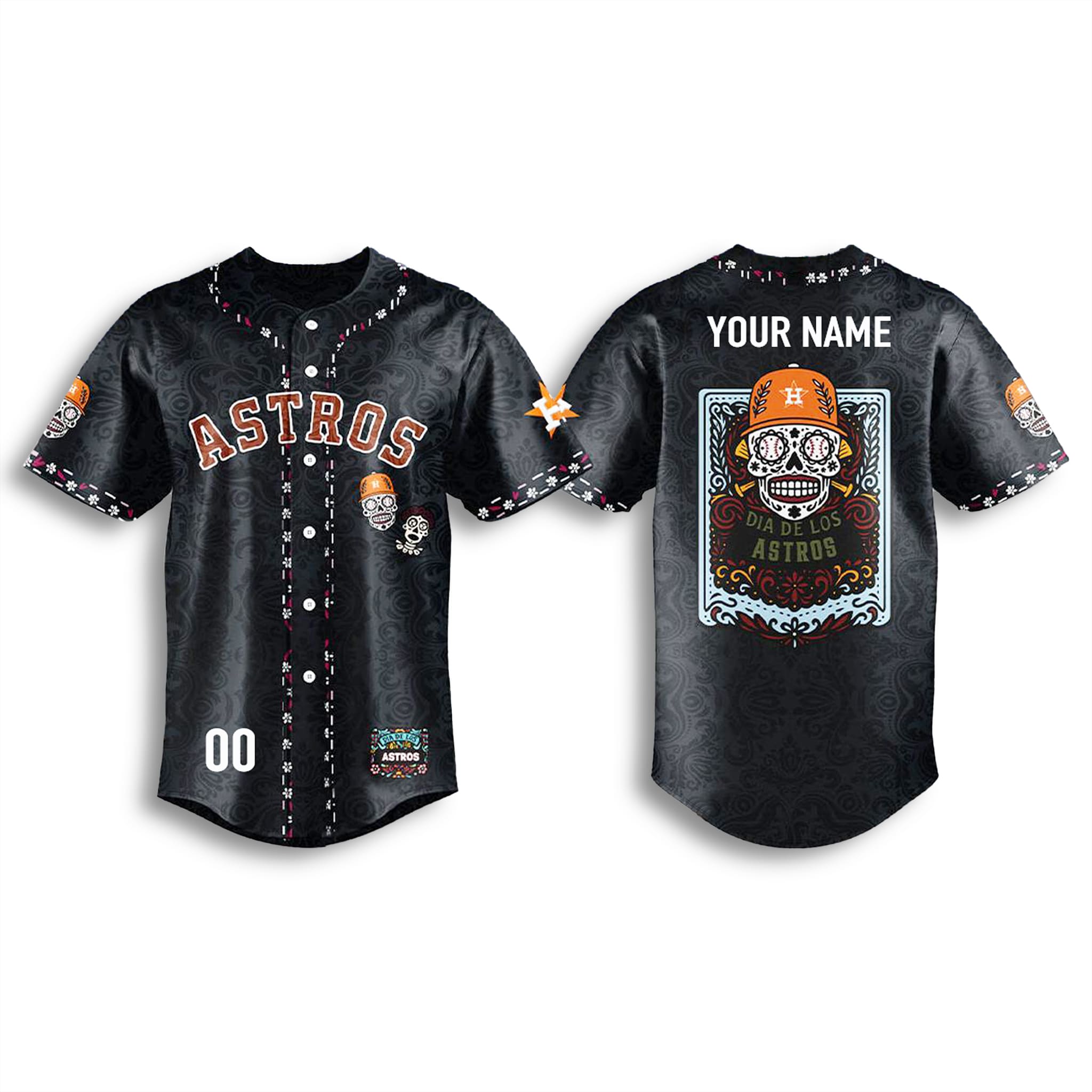 Houston Astros 2025 Dia De Los Muertos Mexico Black Jersey 2 Houston Astros 2025 Dia De Los Muertos Mexico Black Jersey 2