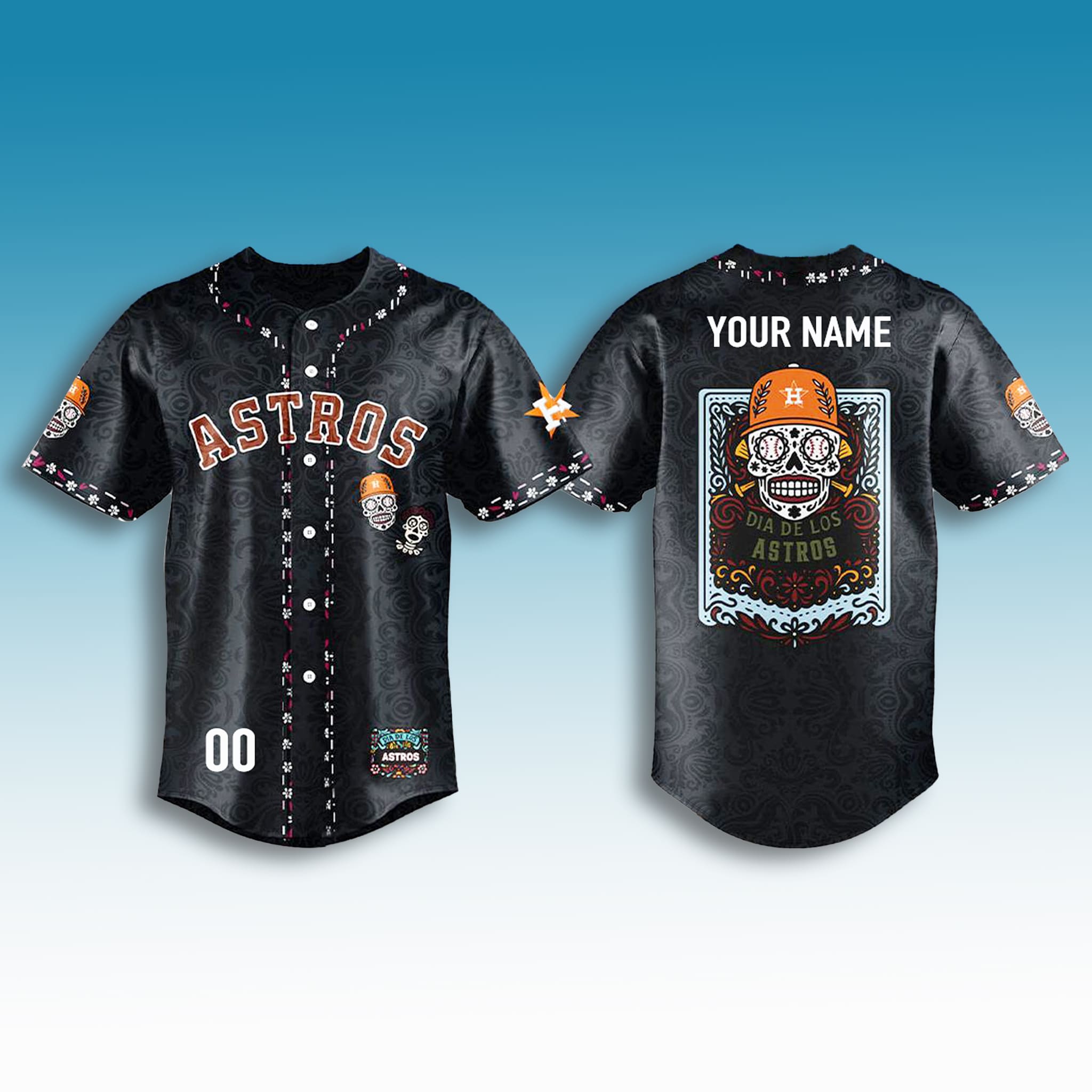 Houston Astros 2025 Dia De Los Muertos Mexico Black Jersey 2 Houston Astros 2025 Dia De Los Muertos Mexico Black Jersey