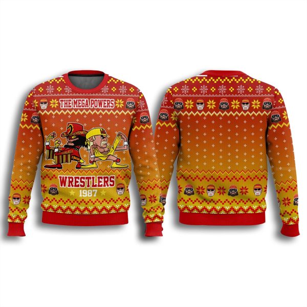 Hulk Hogan The Mega Powers Wrestlers 1987 Ugly Christmas Sweater 3