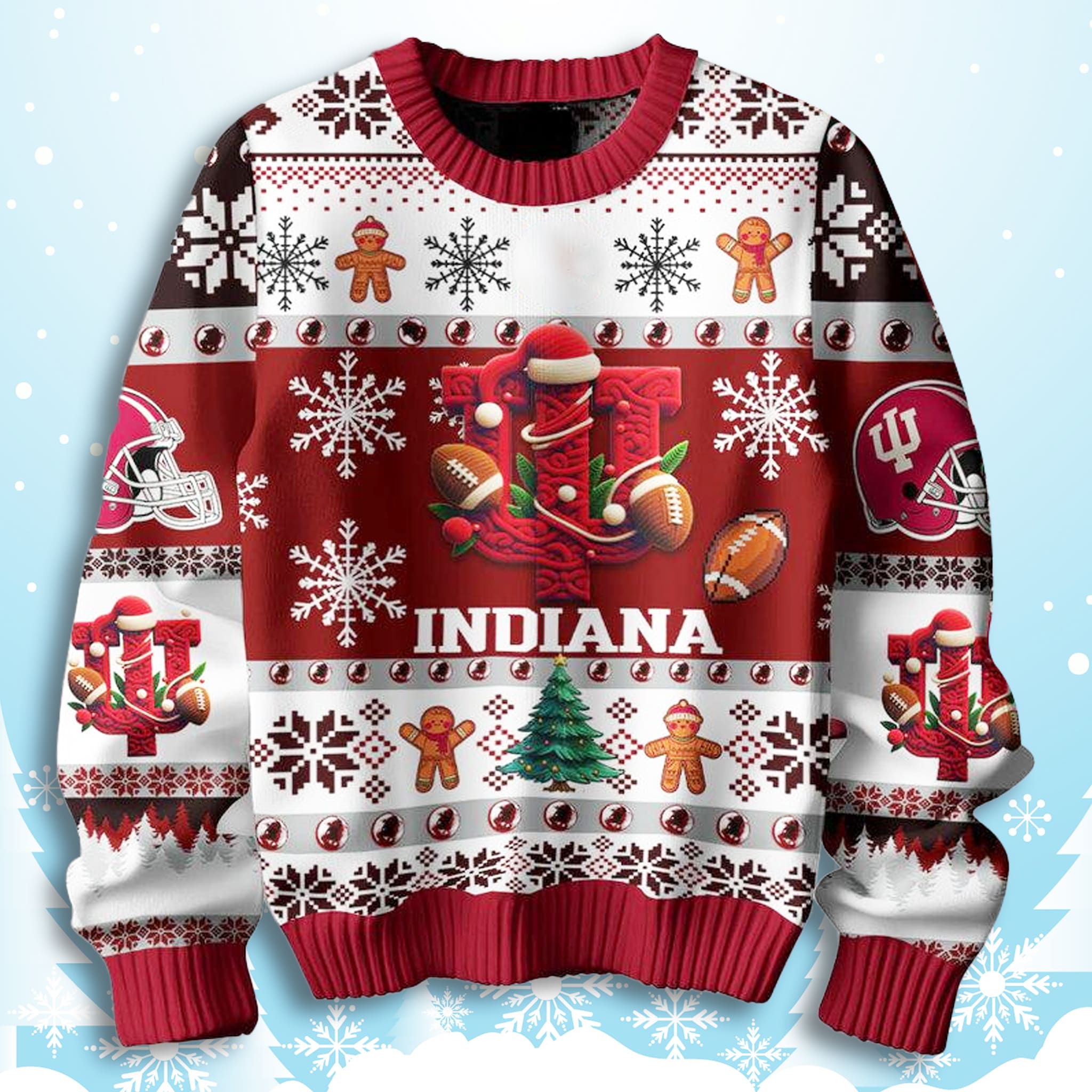 Indiana Hoosiers They Not Like Us Christmas Ugly Sweater 3 Indiana Hoosiers They Not Like Us Christmas Ugly Sweater