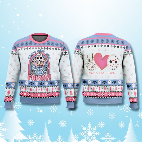 Jason Voorhees Cant Wait For Friday Funny Ugly Sweater 2