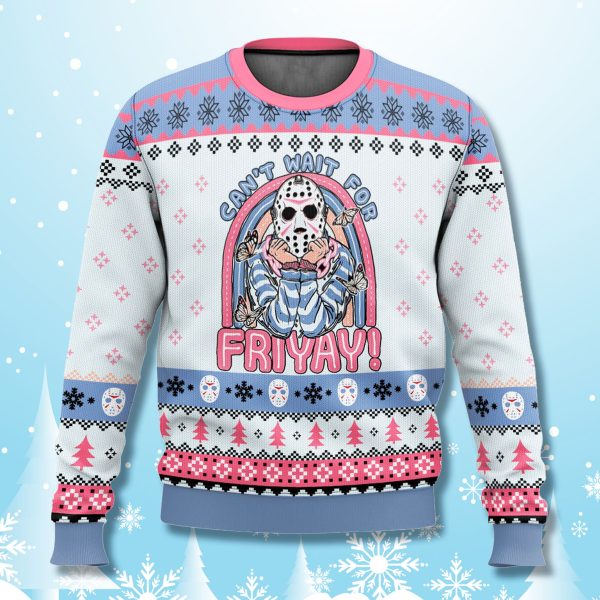 Jason Voorhees Cant Wait For Friday Funny Ugly Sweater