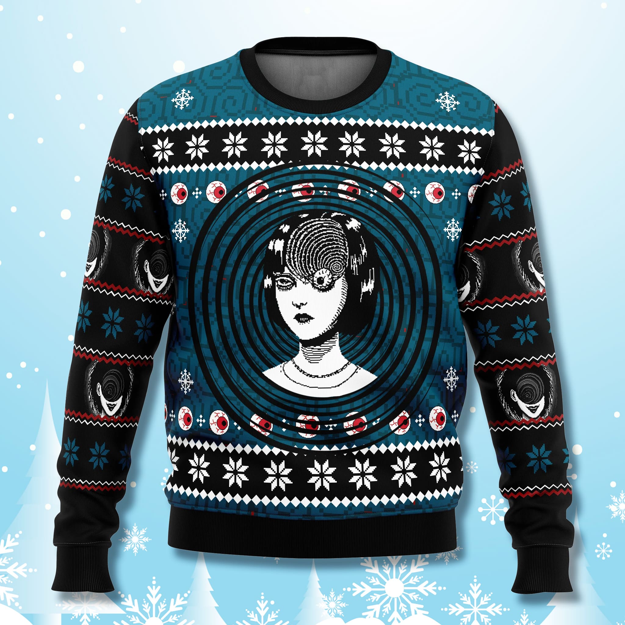 Junji Ito Uzumaki Ugly Christmas Sweater Junji Ito Uzumaki Ugly Christmas Sweater