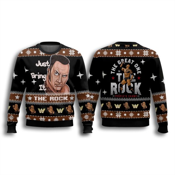 Just Bring It The Rock Ugly Christmas Sweater 2