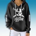 Raiders Nation Skull Waffle Hoodie