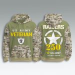 Raiders US Army 250th Birthday Veteran Hoodie