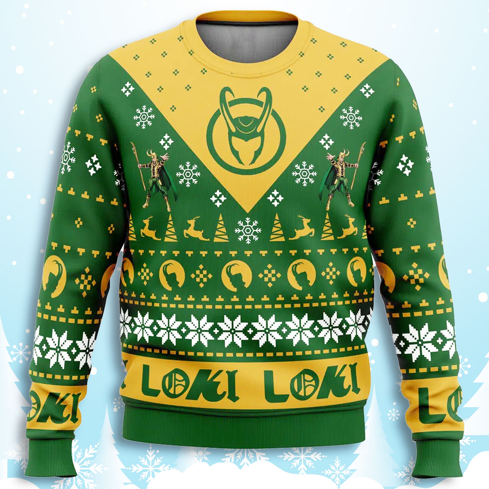 Let Earth Receive Her King Loki Marvel Ugly Christmas Sweater 3 Let Earth Receive Her King Loki Marvel Ugly Christmas Sweater