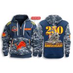 Lions US Marine Corps 250th Birthday Zip Hoodie