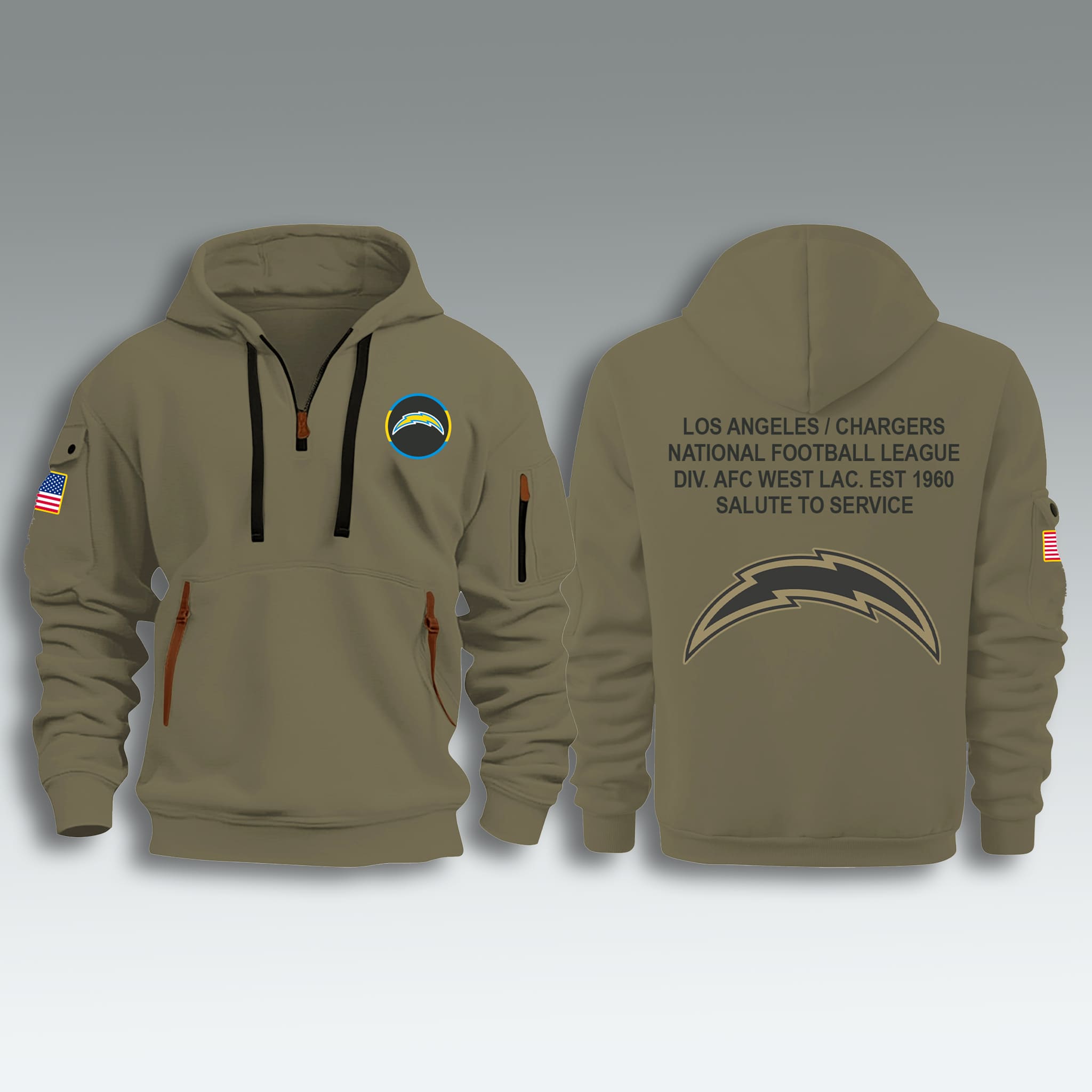 Chargers Salute To Service Zip Hoodie 2025 1 Los Angeles Chargers Salute To Service Zip Hoodie 2025 2