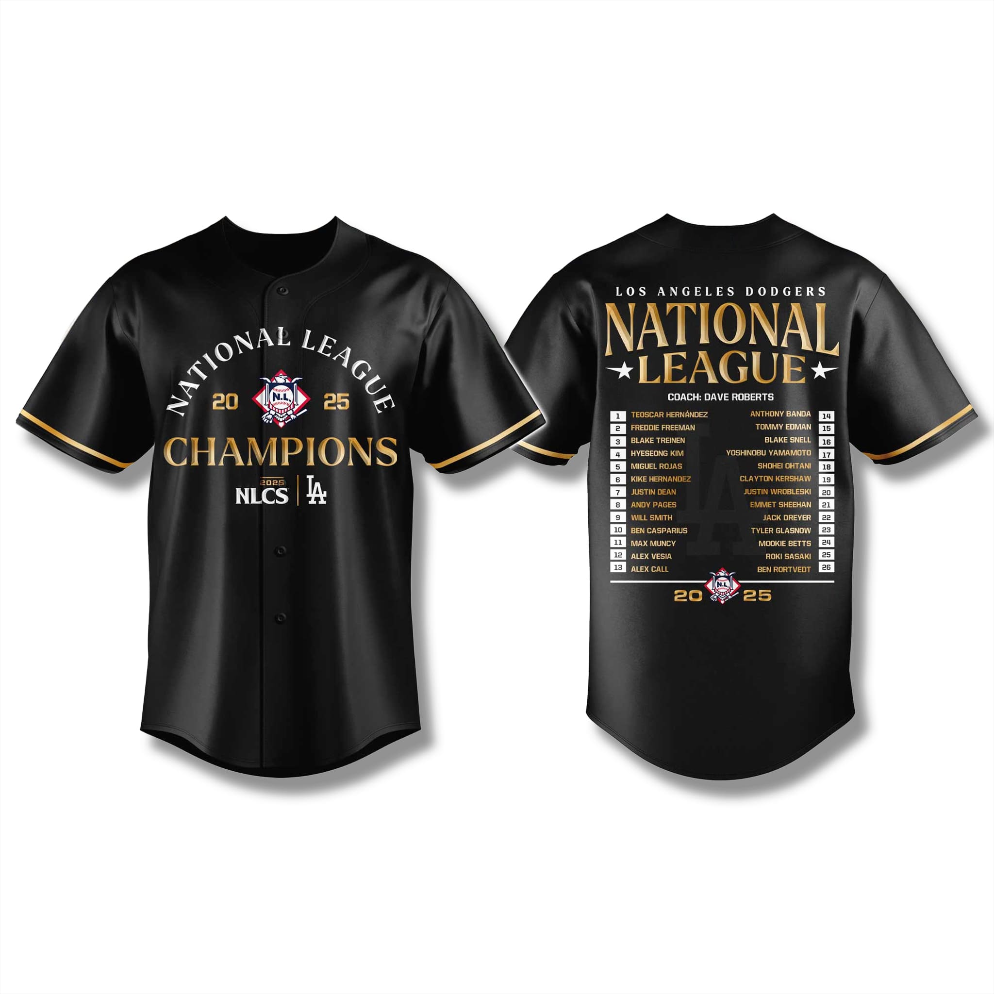 Loss Angeles Dodgers 2025 NLCS Champions Full Team Jersey Loss Angeles Dodgers 2025 NLCS Champions Full Team Jersey