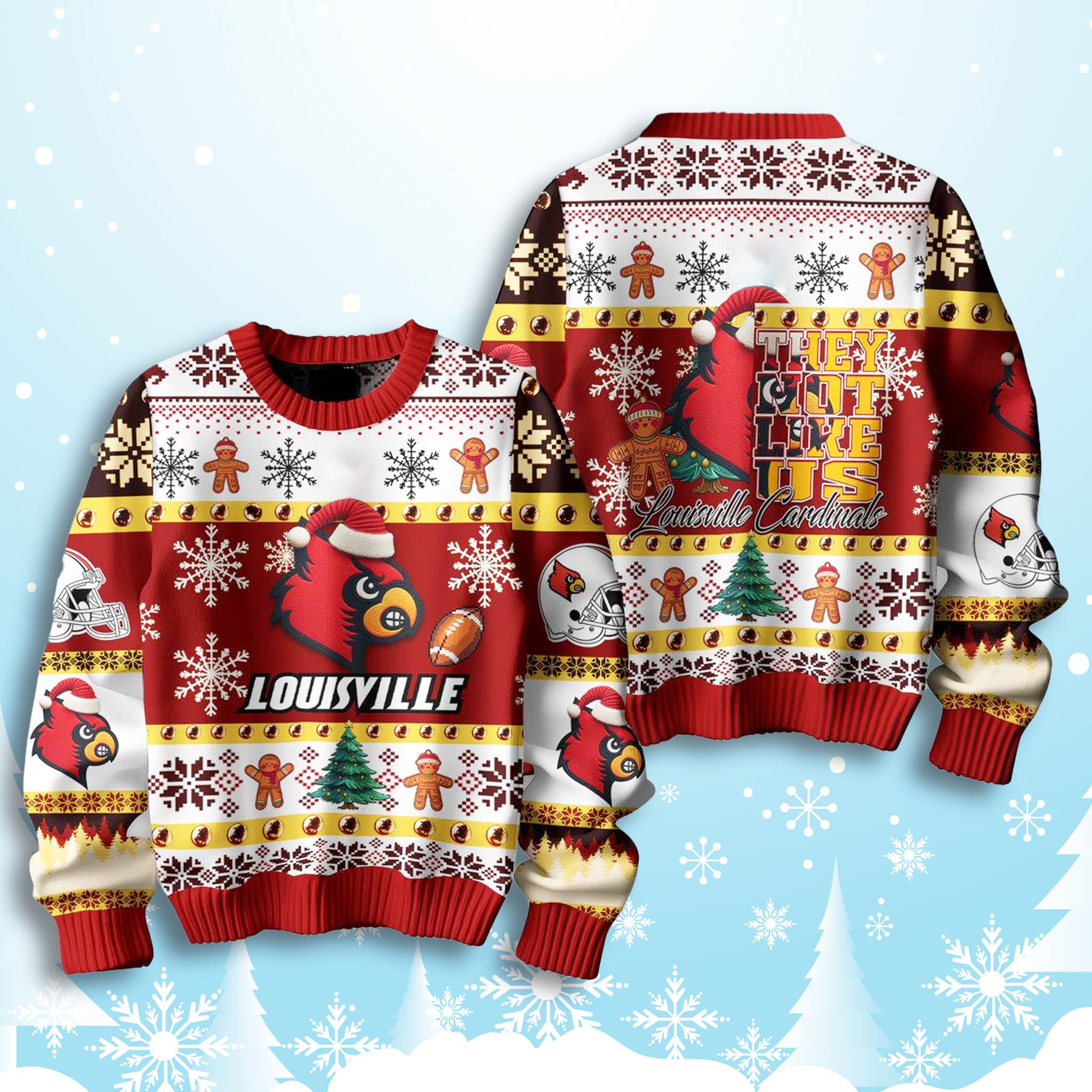 Louisville Cardinals They Not Like Us Christmas Ugly Sweater 2 Louisville Cardinals They Not Like Us Christmas Ugly Sweater 2