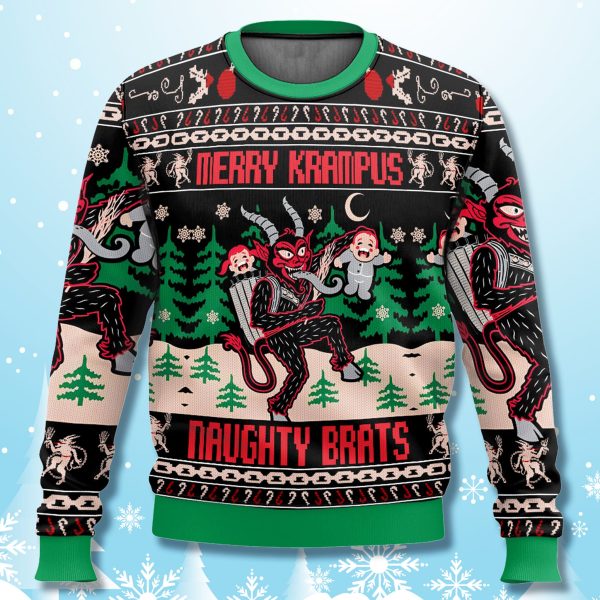 Merry Krampus Naughty Brats Christmas Ugly Sweater