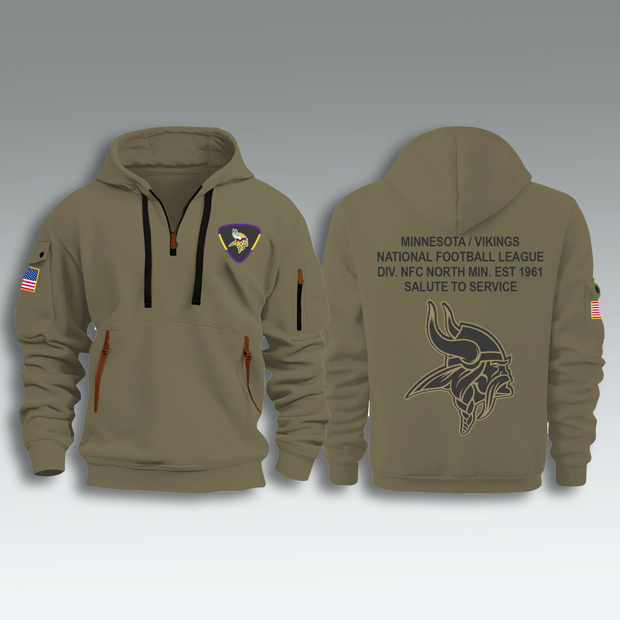 Vikings Salute To Service Zip Hoodie 2025 1 Minnesota Vikings Salute To Service Zip Hoodie 2025 2