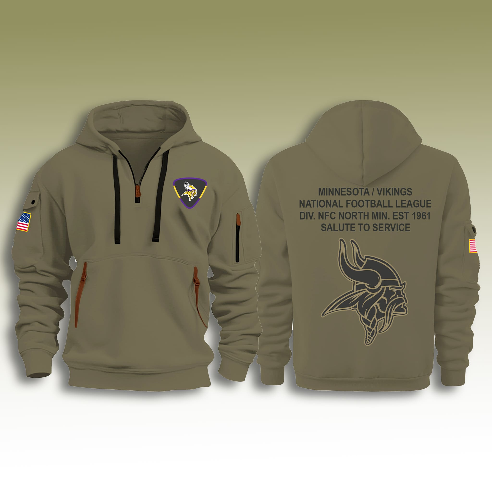 Minnesota Vikings Salute To Service Zip Hoodie 2025 Minnesota Vikings Salute To Service Zip Hoodie 2025