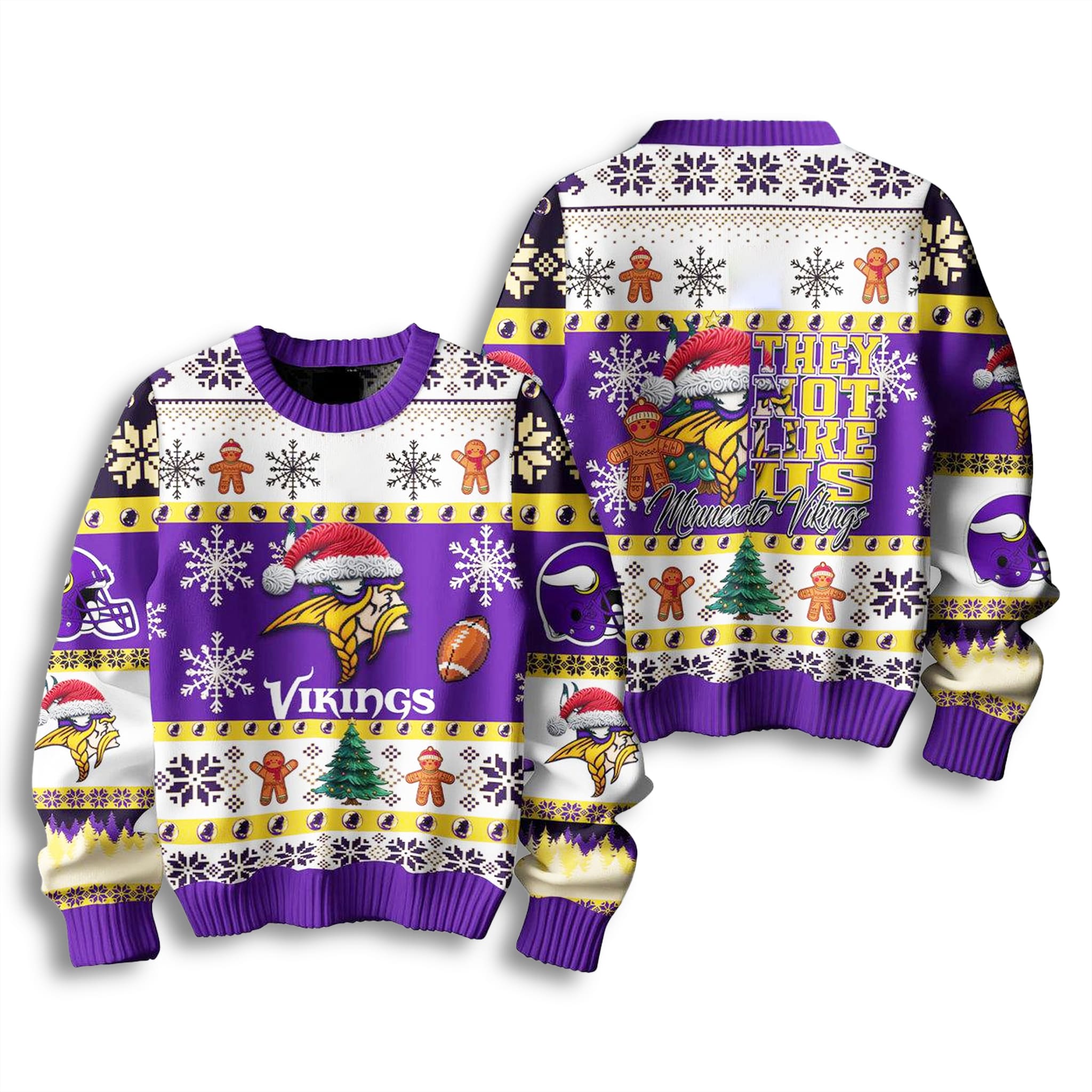 Vikings They Not Like Us Christmas Ugly Sweater 2 Minnesota Vikings They Not Like Us Christmas Ugly Sweater 3