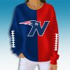 New England Patriots Red Navy Waffle Sweater
