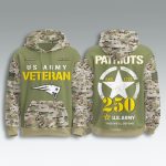 Patriots US Army 250th Birthday Veteran Hoodie