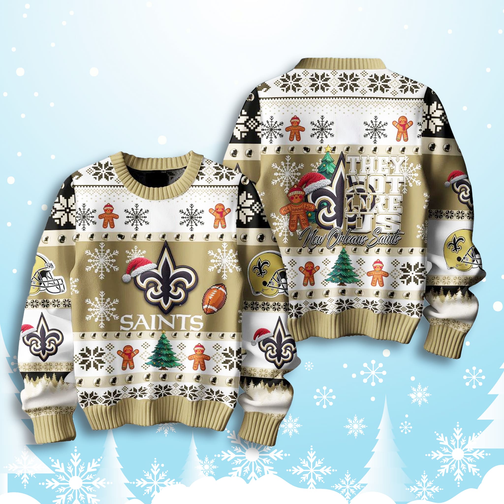 New Orleans Saints They Not Like Us Ugly Sweater 2 New Orleans Saints They Not Like Us Ugly Sweater 2