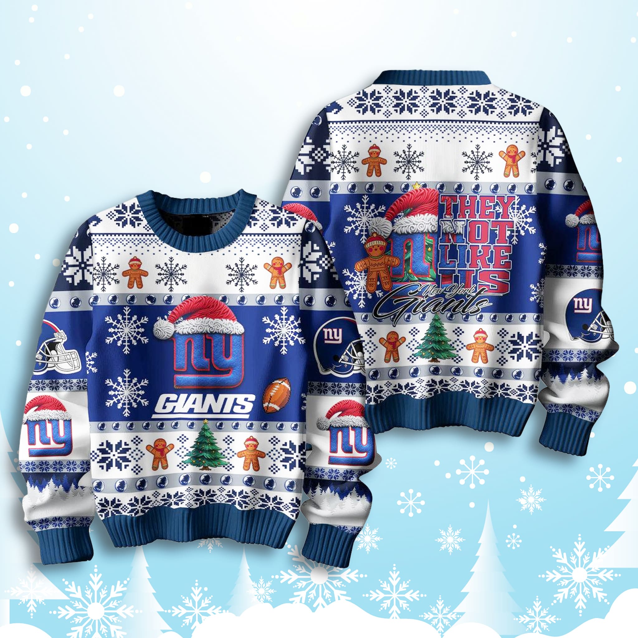 New York Giants They Not Like Us Christmas Ugly Sweater 2 New York Giants They Not Like Us Christmas Ugly Sweater 2