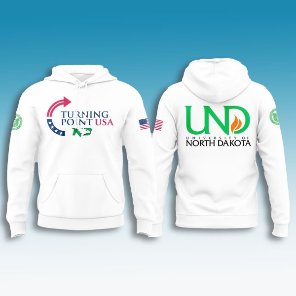 North Dakota Fighting Hawks Turning Point USA 2025 Hoodie