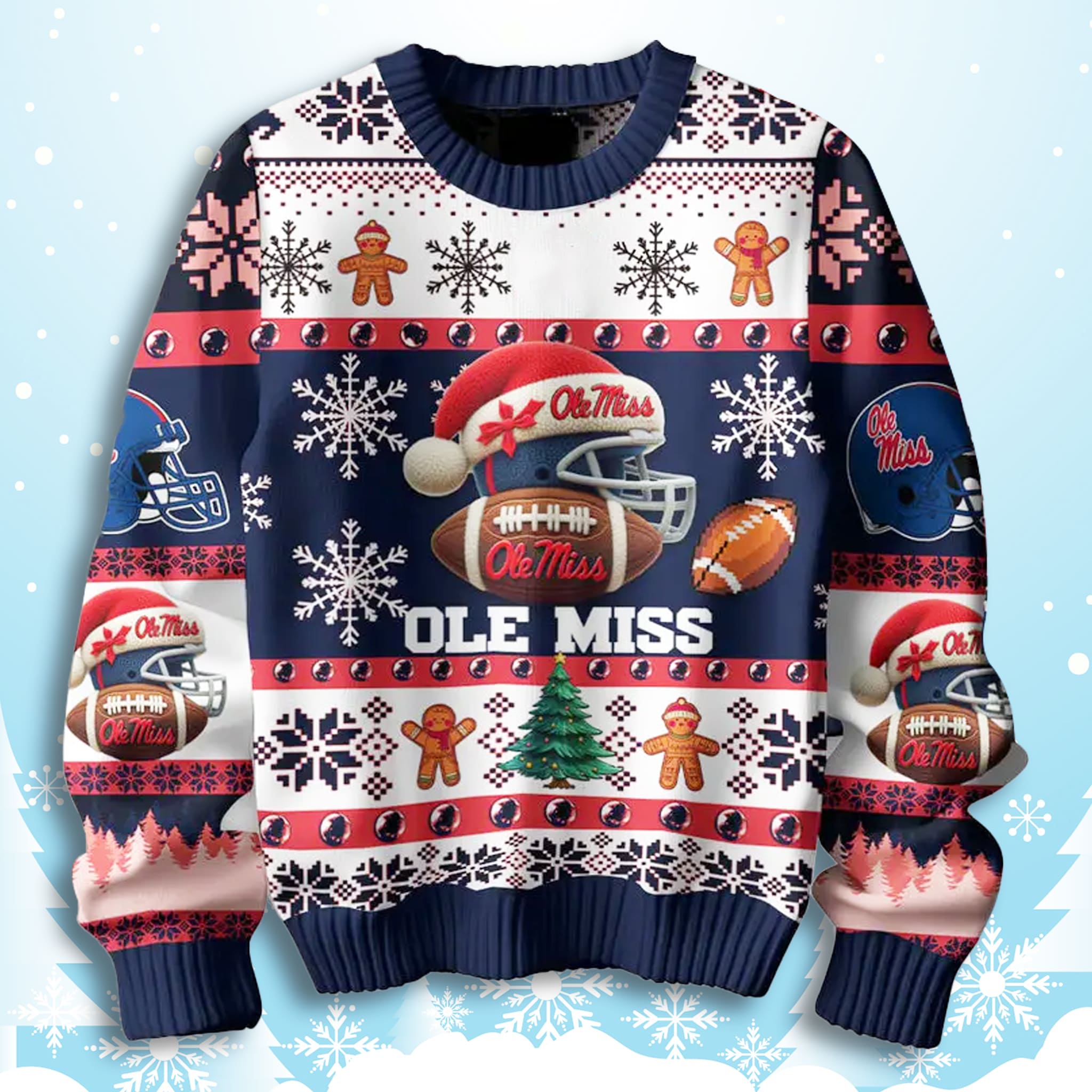 Ole Miss Football They Not Like Us Ugly Christmas Sweater 3 Ole Miss Football They Not Like Us Ugly Christmas Sweater