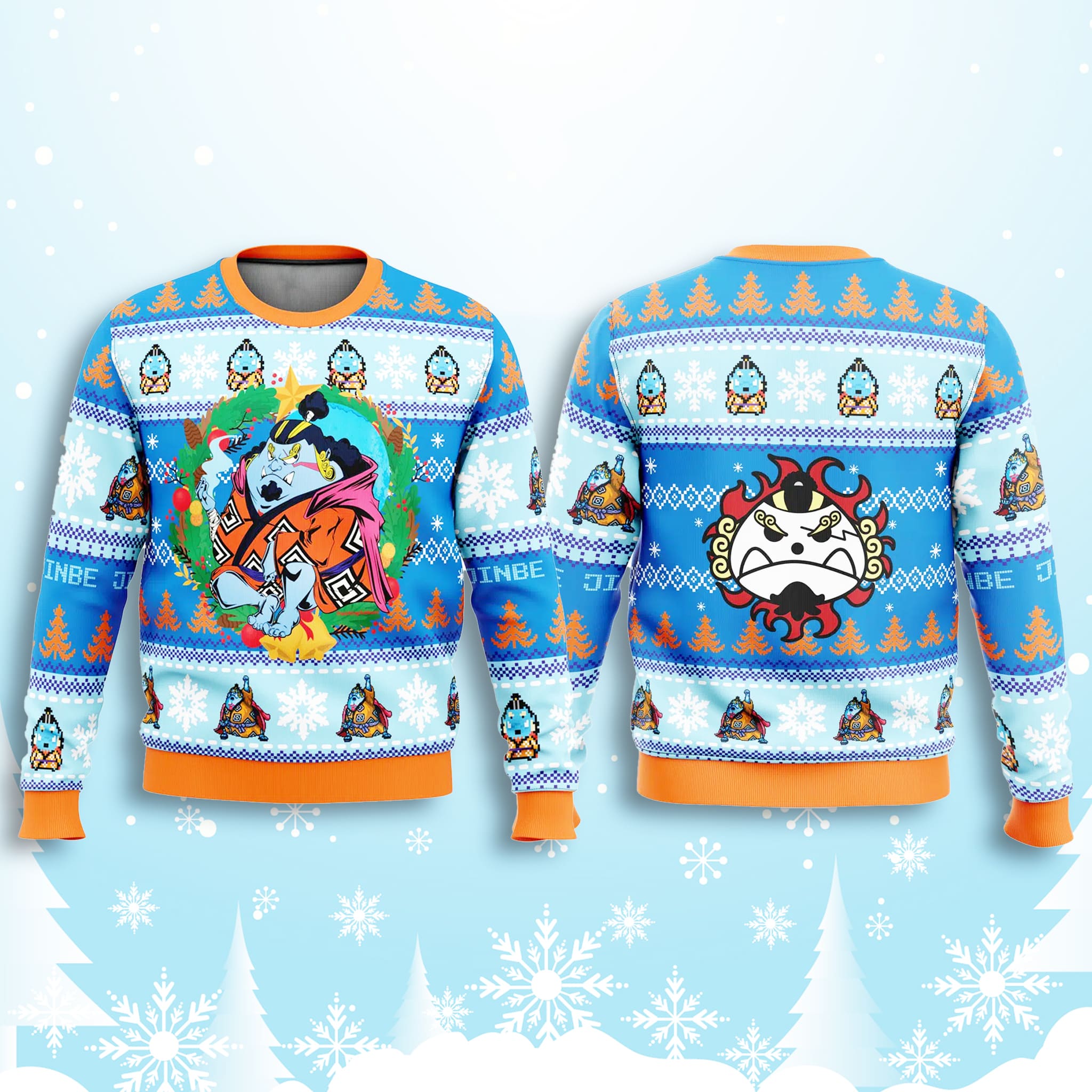 One Piece Jinbe Ugly Christmas Sweater 2 One Piece Jinbe Ugly Christmas Sweater 2