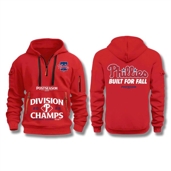 Philadelphia Phillies 2025 Postseason Built For Fall Zip Hoodie 1