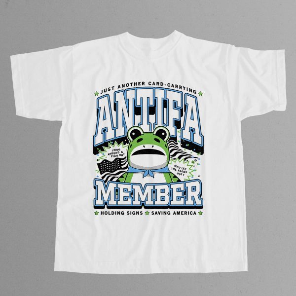 Portland Frog Antifa Member Holding Signs Saving America Shirt 3