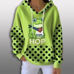 Portland Frog No Hope Without Hop Print Waffle Hoodie