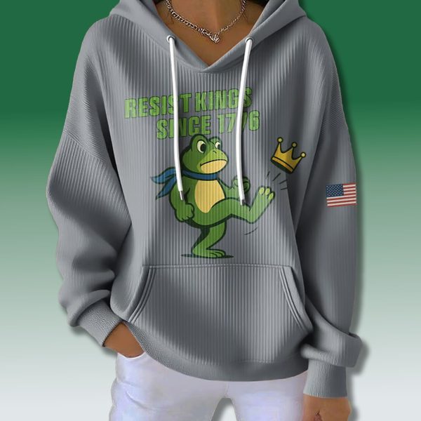 Portland Frog Resist Kings Since 1776 Waffle Hoodie 1