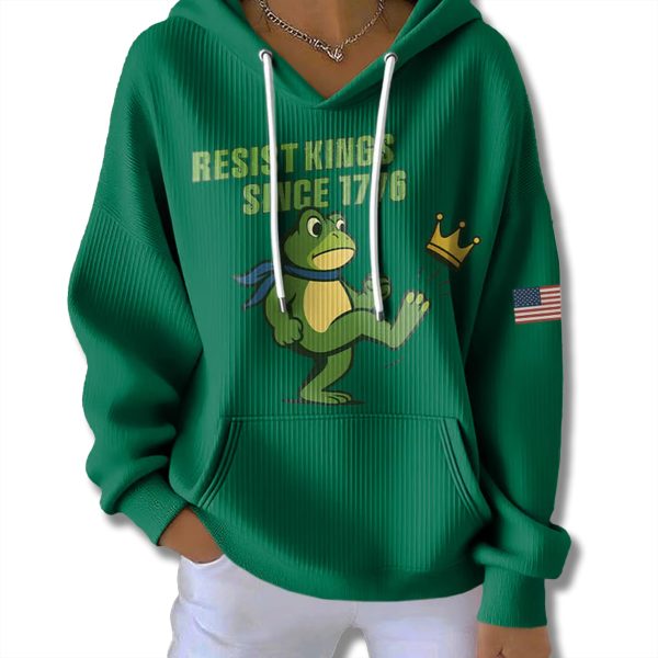 Portland Frog Resist Kings Since 1776 Waffle Hoodie 2