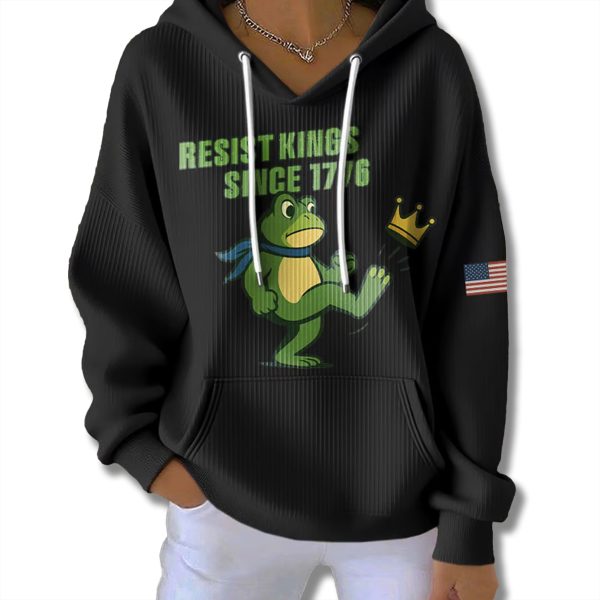 Portland Frog Resist Kings Since 1776 Waffle Hoodie 3