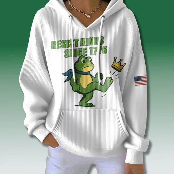 Portland Frog Resist Kings Since 1776 Waffle Hoodie