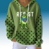 Portland Frog Resist Print Waffle Hoodie 1