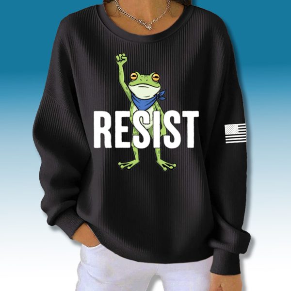 Portland Frog Resist Waffle Sweater 1