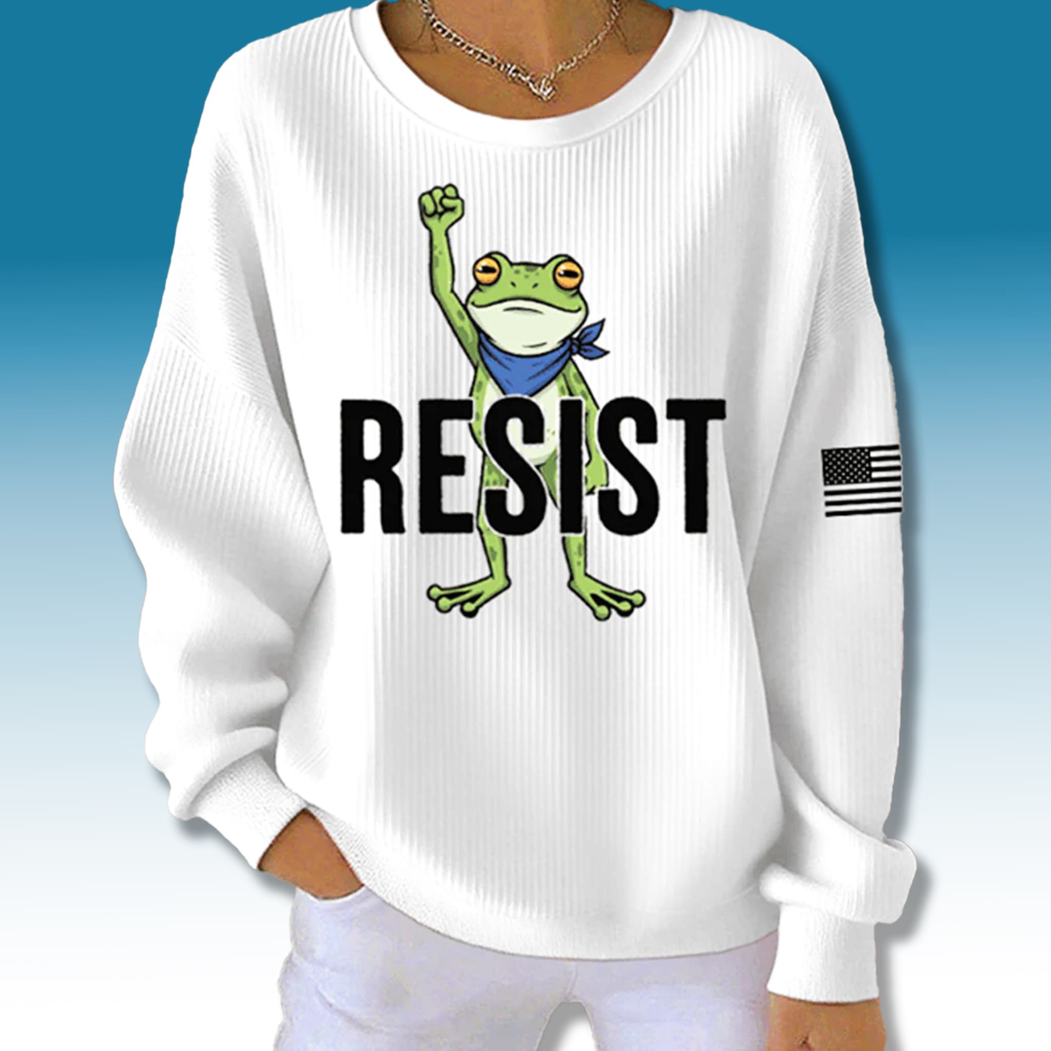Portland Frog Resist Waffle Sweater 2 Portland Frog Resist Waffle Sweater 2