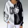 Raiders Go Football Silver and Black Waffle Hoodie 4 Raiders Go Football Silver and Black Waffle Hoodie 2