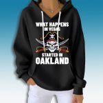 Raiders What Happens In Vegas Started In Oakland Waffle Hoodie
