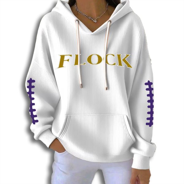 Ravens Flock Waffle Hoodie 3