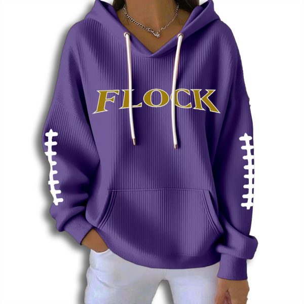 Ravens Flock Waffle Hoodie