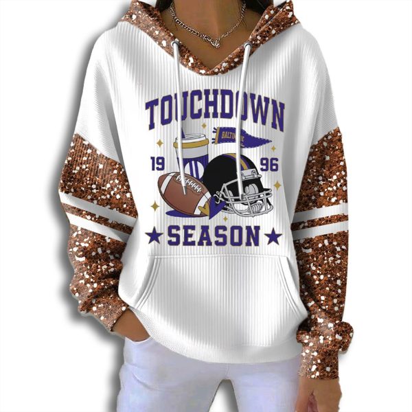 Ravens Touchdown Season 1996 Waffle Hoodie 2