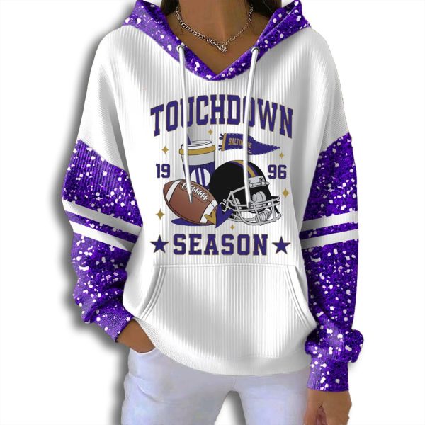 Ravens Touchdown Season 1996 Waffle Hoodie
