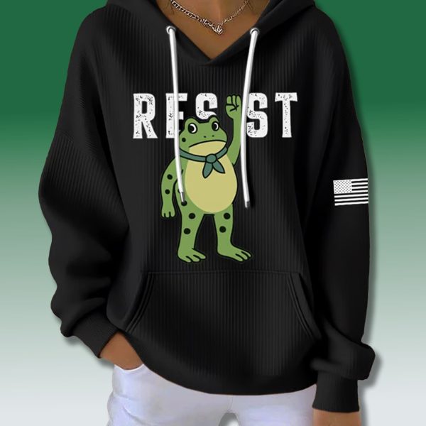 Resist Portland Frog Waffle Hoodie 3